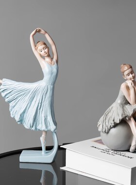现代创意芭蕾舞者少女孩摆件样板房间卧室公主房优雅装饰品小摆设