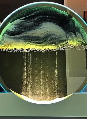 夜灯流沙画沙漏创意摆件办公室客厅电视柜轻奢家居装饰品生日礼物