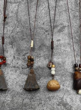 现货橡果森系植物干 干果毛衣炼 炼 长版风配饰男女手工编织棉麻