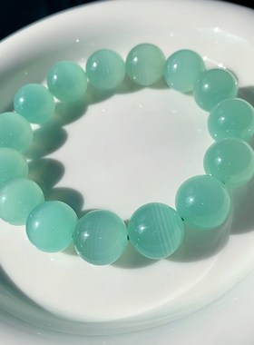 水灵灵 清新x薄荷绿纹石手链