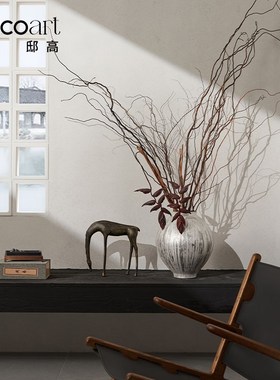 邸高新中式样板房餐厅岛台复古中国风陶瓷花瓶摆件装饰品软装套装