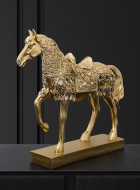 马摆件北欧式家居家装饰品客厅酒柜客厅红酒架创意电视柜玄关书房