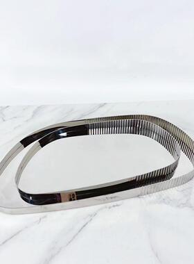 现代银色镜面不规则金属托盘客厅餐桌收纳摆盘样板房饰品摆件