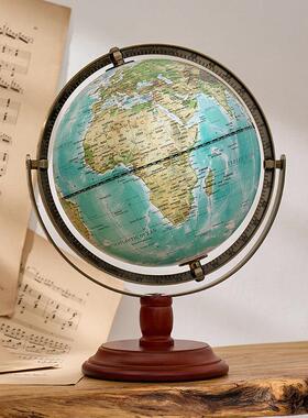 欧式轻奢复古高清英文地球仪客厅办公室摆件家居装饰品礼品礼物