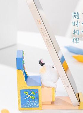 淘宝｜梳妆镜猫手机支架办公室桌面装饰品摆件文创生日礼物