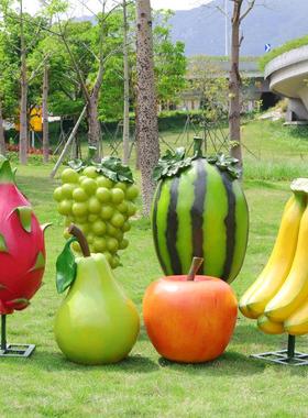 彷真水果西瓜茄子辣椒白菜休闲 农场模型雕塑落地装饰玻璃纤维大