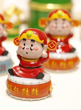 妙工坊 妙小仙IP国潮财神摆件家用办公室桌面招财装饰品摇头汽车