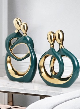 情侣拥抱一对陶瓷摆件 家居客厅卧室电视柜婚庆婚礼婚房装饰品