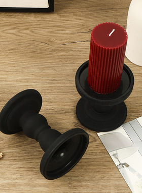 candleholder黑色玻璃烛台装饰摆件伴手礼烛光晚餐婚礼拍照道具