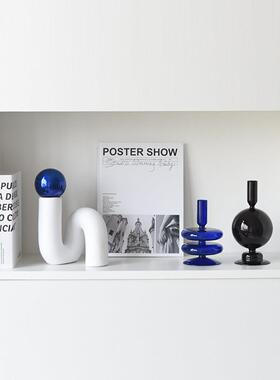 现代简约抽象几何艺术摆件样板间客厅书房书柜家居装饰工艺礼品摆