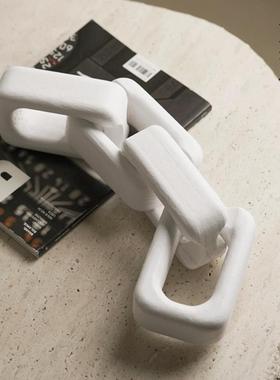 栗石侘寂风实木几何艺术摆件覆古新中式样板间酒店民宿酒柜装饰品