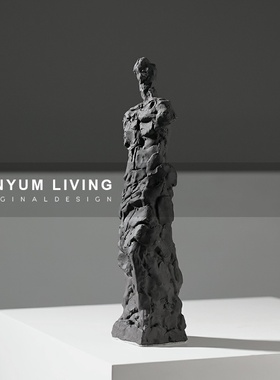 本与轻奢售楼处样板房间软装饰品家居客厅欧O式抽象人物工艺品摆