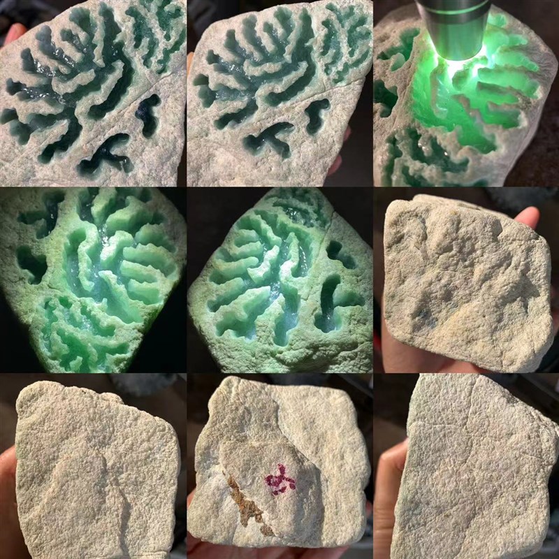 翡翠原石毛料缅甸天然珠宝玉石定制冰种绿色手镯吊坠开窗全料 - 图2