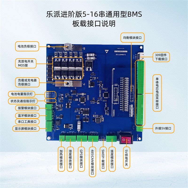 乐派电池管理系统BMS开发板进阶版开源5-16串BMS开发板STM32+309 - 图1