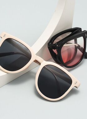 网红折叠偏光防紫外线墨镜开车