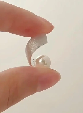 韩系银拉丝耳钉珠珠耳钉轻奢气质高级感耳饰lx