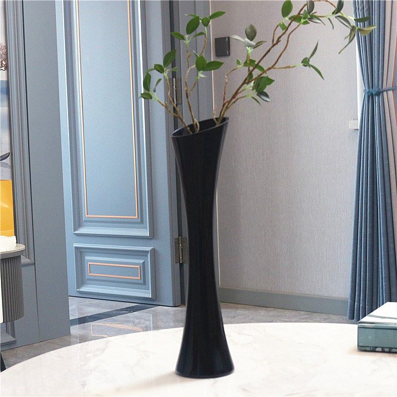 现代中式黑色白色玻璃花瓶小口插花餐桌酒店摆件单W只小花瓶创意,淘宝优惠券,粉丝福利购,淘宝优惠卷