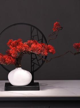 新中式古风酒柜中国风摆件隔断柜玄关家居客厅创意花瓶高档装饰品