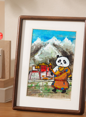 重庆夏布非遗文创摆件青城山风景