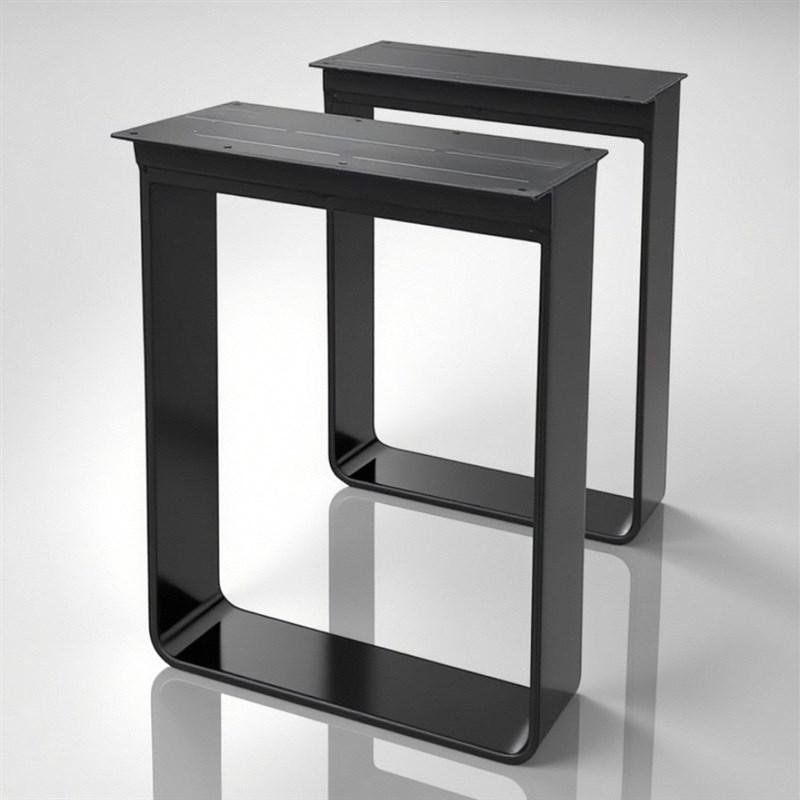 实心钢板桌腿桌脚实木大板金属支架餐台腿书O桌腿茶几脚会议桌桌 - 图0