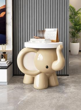 奶油风格无障碍豪华大象客厅落地灯装饰品沙发边桌电视柜装饰乔迁