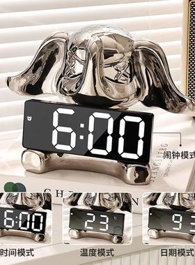 电子数字时钟摆件闹钟轻奢高档客厅房间卧室床头柜创意家居装饰品