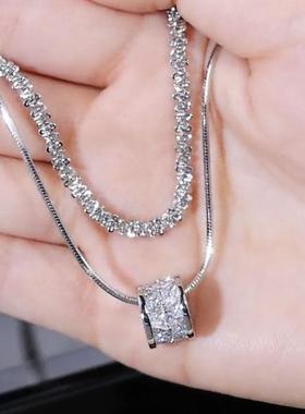 小众设计叠戴双层转运珠吊坠项炼2025年新款爆款女个性嘻哈毛衣炼