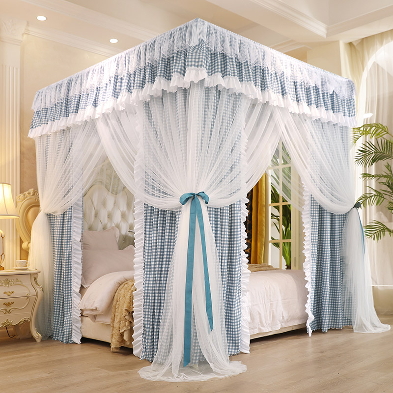 双层蚊帐床帘一体式家n用欧式带支架1.8m帐莎1.5米2公主风遮光床 - 图2
