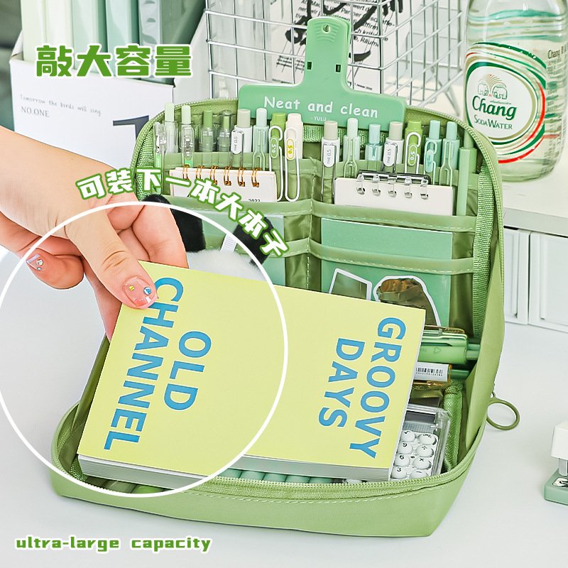 12层熊猫大容量笔袋女孩款小学生初中男孩女生高颜值文具铅笔盒 - 图1