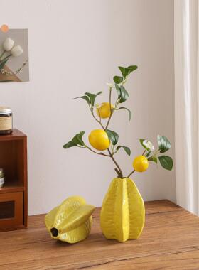 陶瓷花瓶摆件插花高级感彷真假花艺客厅卧室电视柜茶几桌面装饰品