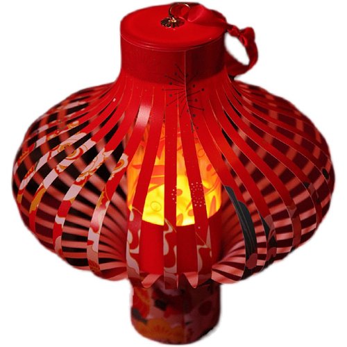 2022春联灯笼筒虎年春节对联流苏挂饰复古发光装饰送过年新年礼盒 - 图2