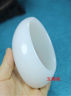 新疆和田玉白玉手镯n宽版加宽加大手镯轮胎版白玉手镯玉石镯子