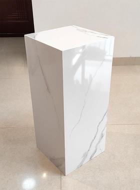 大理石底座玄关落地装饰摆件客厅轻奢花架电视柜旁雕塑展示台摆台