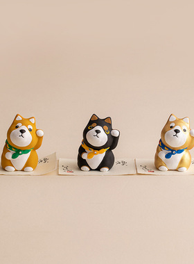 日本进口可爱猫咪柴犬桌面日式家