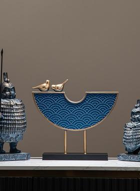 轻奢家居客厅电视柜装饰品摆件高档艺术工艺高级感玄关新中式酒柜