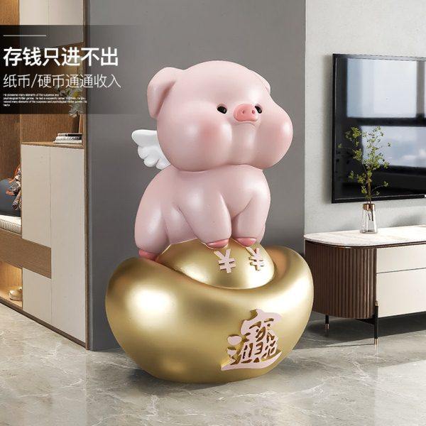 金元宝猪存钱罐摆件落地大容量储蓄罐只进不出轻奢客厅家用装饰品,淘宝优惠券,粉丝福利购,淘宝优惠卷