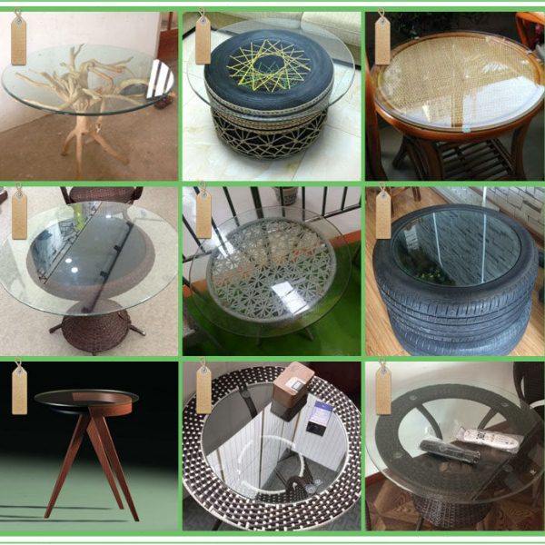 钢化玻璃桌面小圆桌藤桌圆形玻璃茶几餐桌酒店餐馆定做长方形台面,淘宝优惠券,粉丝福利购,淘宝优惠卷