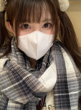 2025新款围巾女jk秋冬季黑白格子保暖加厚高级感百搭甜美学生围脖