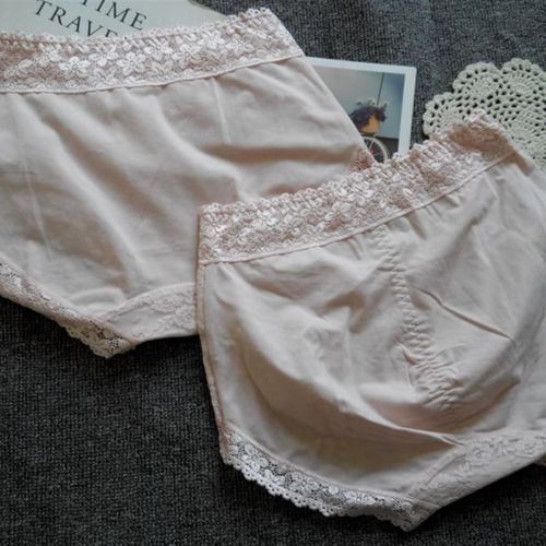 高品质出口韩国女士纯棉内裤收腹提臀无痕全棉黑色蕾丝包臀大码 - 图1