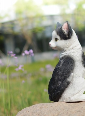 可爱小猫园艺装饰摆件落地仿真户外花园别墅庭院园林树脂景观动物