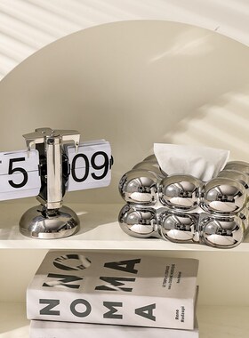 创意复古欧式机械自动翻页时钟摆台式桌面电子日历摆件客厅装饰