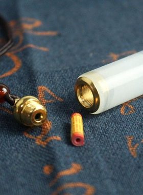 速效救心丸瓶可携式随身分装瓶天然玛瑙玉髓小空心吊坠可打开装朱