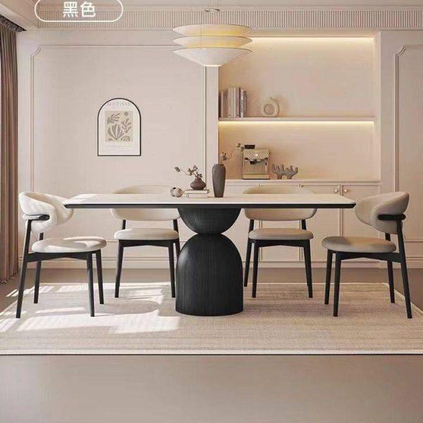 意式轻奢岩板餐桌椅组合家用简约小户型胡桃色长方形实木吃饭桌子,淘宝优惠券,粉丝福利购,淘宝优惠卷