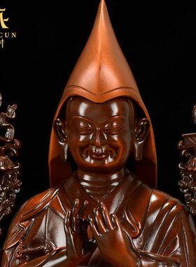 藏村宗喀巴师徒三人古铜雕花立体铜像家用佛古铜居家用品摆件铜像