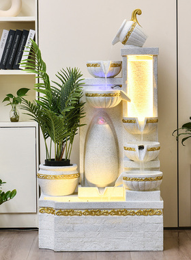 简约流水喷泉摆件创意家居客厅落地鱼池景观阳台户外现代加湿器