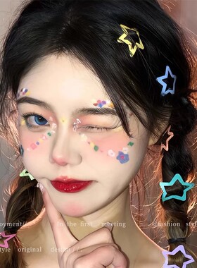 Y2K糖果色星星BB发卡4