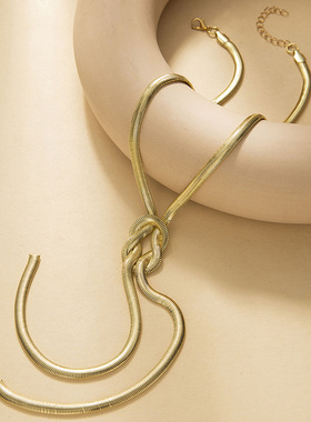 欧美跨境金属风蛇骨链