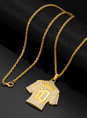 欧美嘻哈风足球10号项链