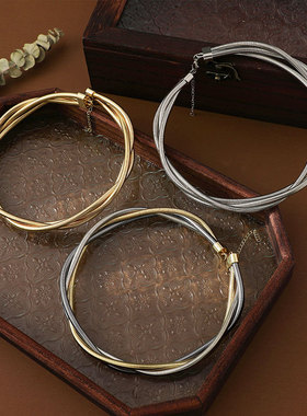 欧美轻奢朋克弹簧手镯项圈