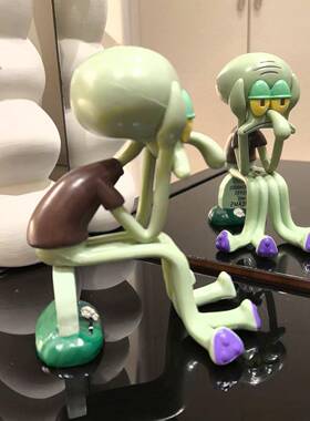 海绵宝宝章鱼哥手机架摆件办公室桌面装饰治愈解压神器生日礼物